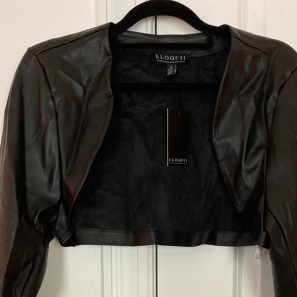 Faux Leather Shrug